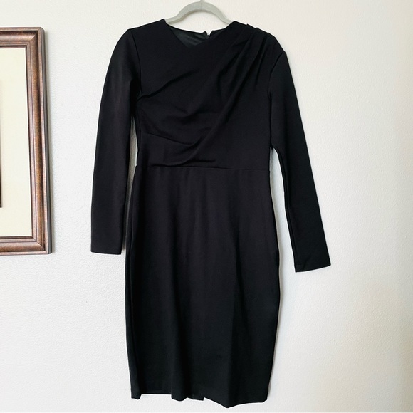 NWT Chloe Kristyn Bianca Ponte Knit Dress Long Sleeve Black Size Small - Picture 2 of 11